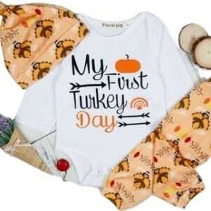 New Toddler outfit "My first Turkey Day" 18-24 mo.